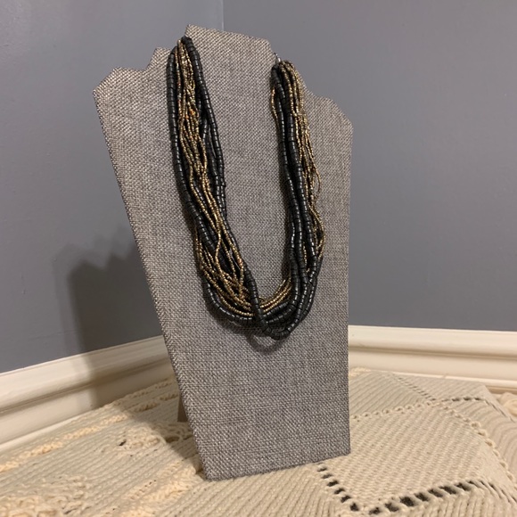 🐞2 for 30🐞Chunky Wood and Metal Necklace - Picture 1 of 3